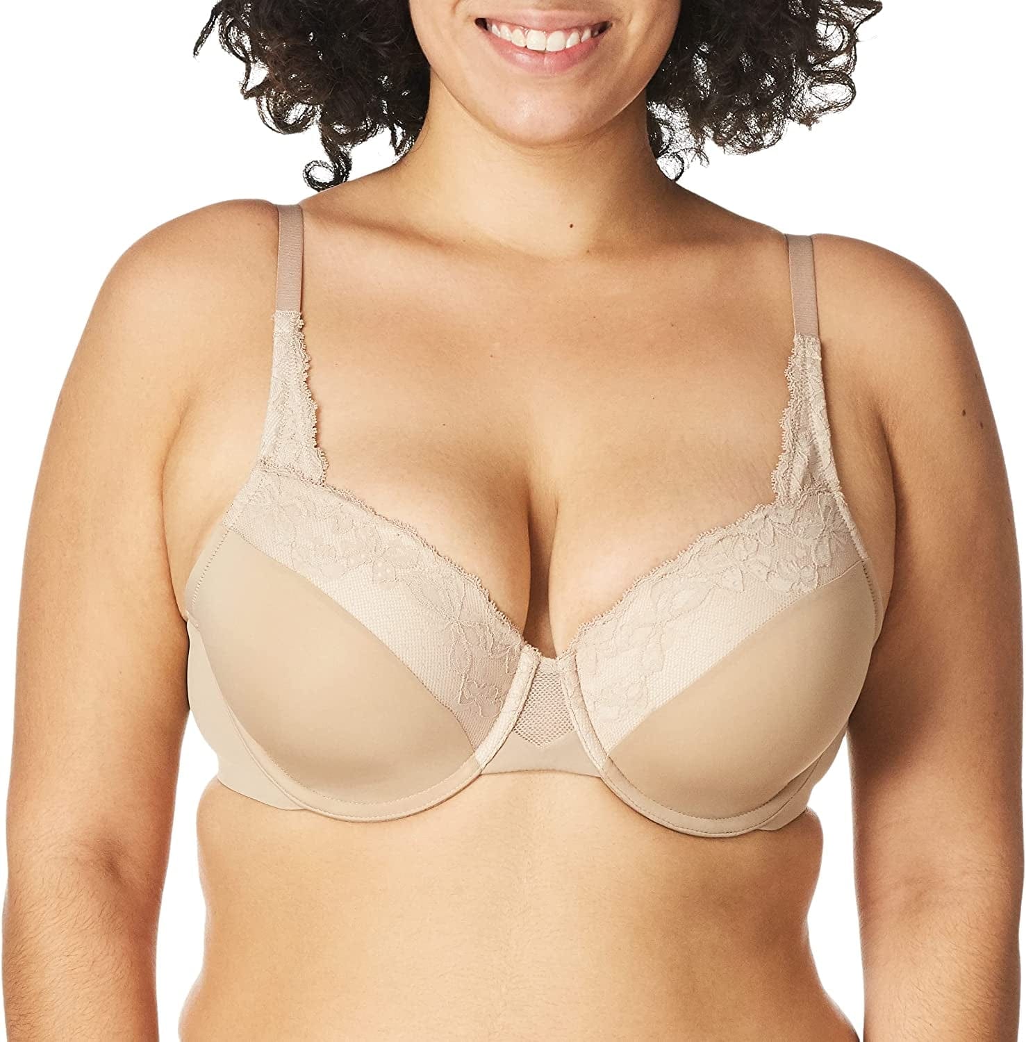 Olga Women'S Cloud 9 Underwire Contour Bra with Lace Toasted Almond / 40C