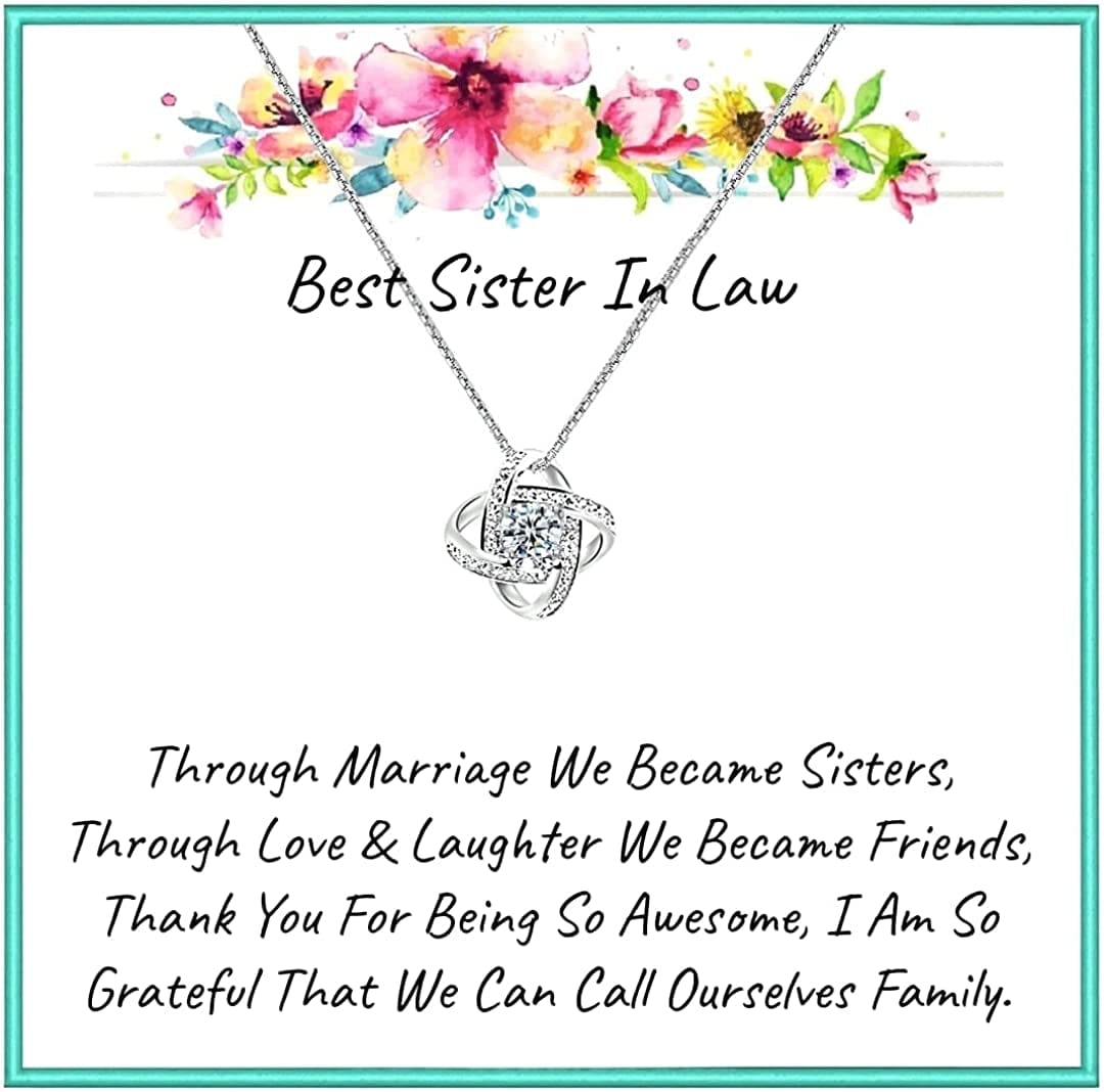 Onepurposegifts Sister in Law Gifts, Sisters in Law Gift Necklace, Sister in Law Birthday Gift, Sister in Law Jewelry New Zirconia