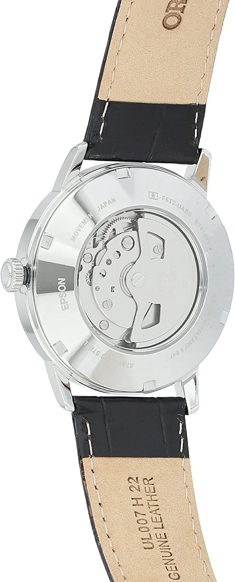Orient Men'S '2Nd Generation Esteem' Japanese Automatic Stainless Steel and Leather Dress Watch Off-White