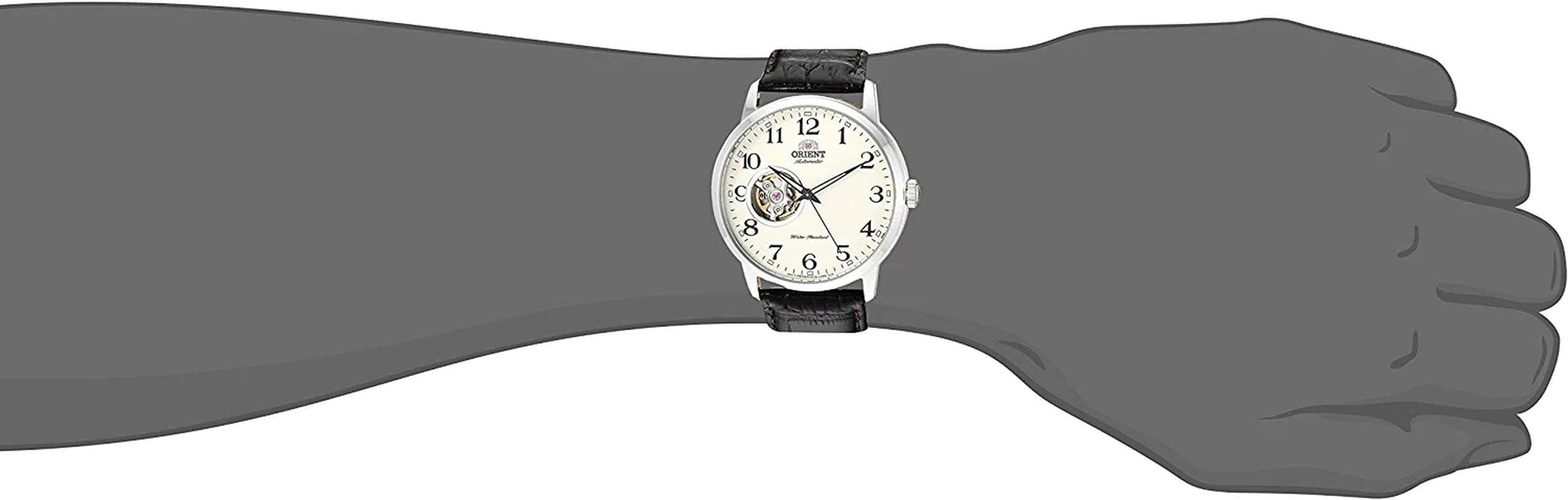 Orient Men'S '2Nd Generation Esteem' Japanese Automatic Stainless Steel and Leather Dress Watch Off-White
