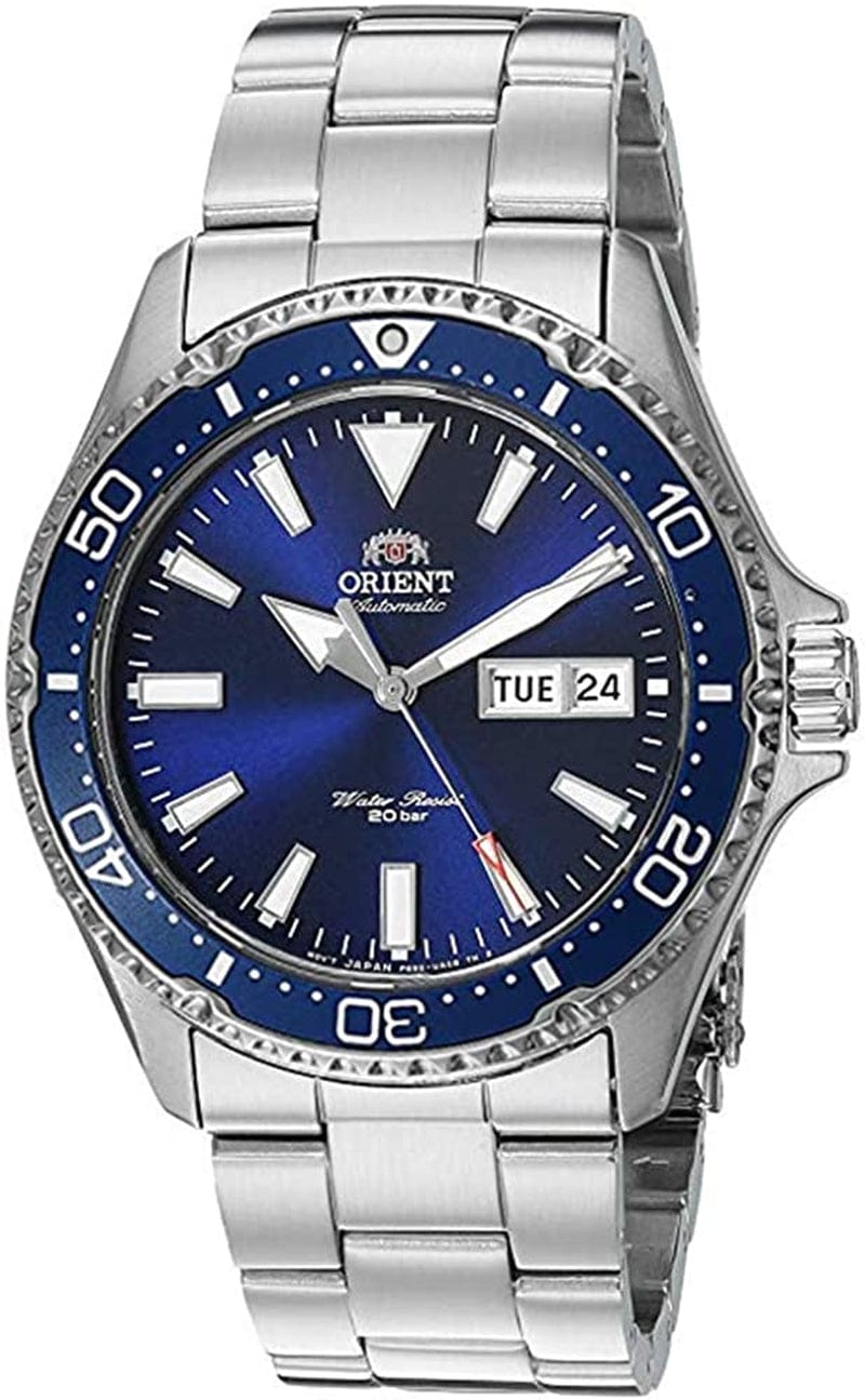 Orient Men'S Kamasu Stainless Steel Japanese-Automatic Diving Watch Blue - Metal Bracelet