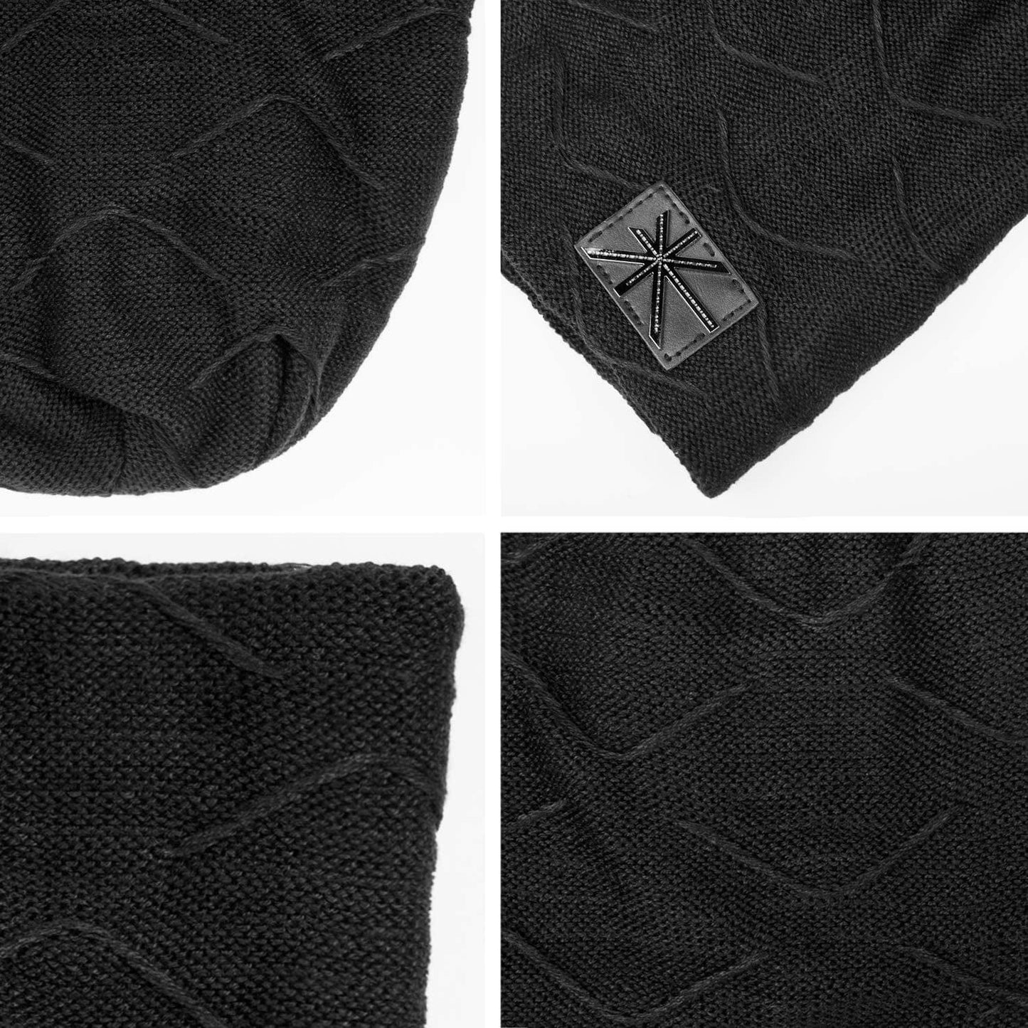 Ousipps 2 Pack Winter Hats for Men Women, Baggy Mens Beanies for Winter Ski Snow Skull Hats Black Beanie for Men and Women Apparel & Accessories > Clothing Accessories > Hats Ousipps