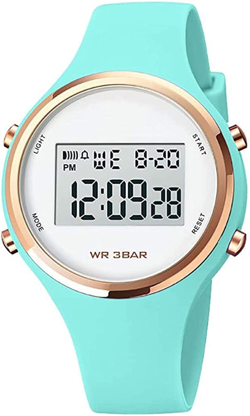 Outdoor Sport Watches Alarm Clock 5Bar Waterproof LED Digital Watch blue