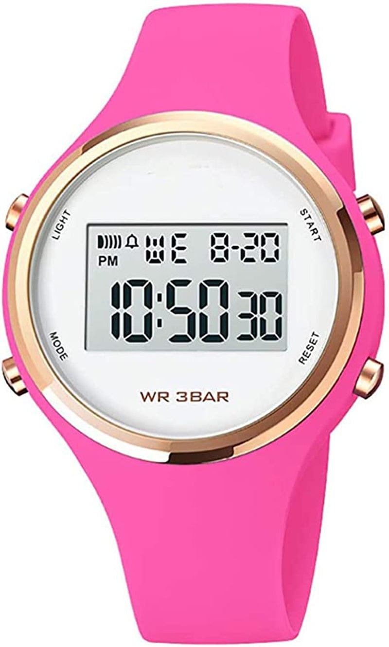 Outdoor Sport Watches Alarm Clock 5Bar Waterproof LED Digital Watch all red