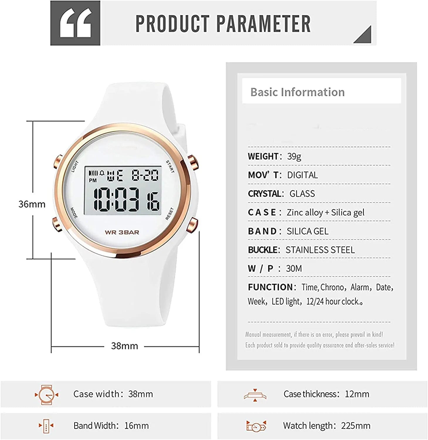 Outdoor Sport Watches Alarm Clock 5Bar Waterproof LED Digital Watch