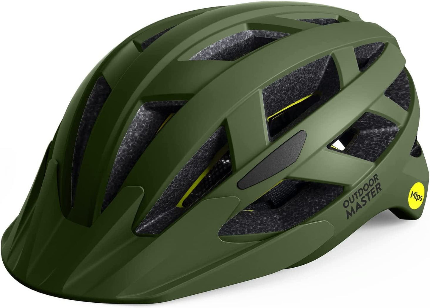 Outdoormaster Gem Recreational MIPS Cycling Helmet - Two Removable Liners & Ventilation in Multi-Environment - Bike Helmet in Mountain, Motorway for Youth & Adult Palm Green / Medium