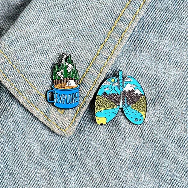 Outdoors Enamel Pins for Backpacks - Enamel Pins Set,Cute Pins for Jackets Enamel Pin Set for Bookbags Lapel Pin