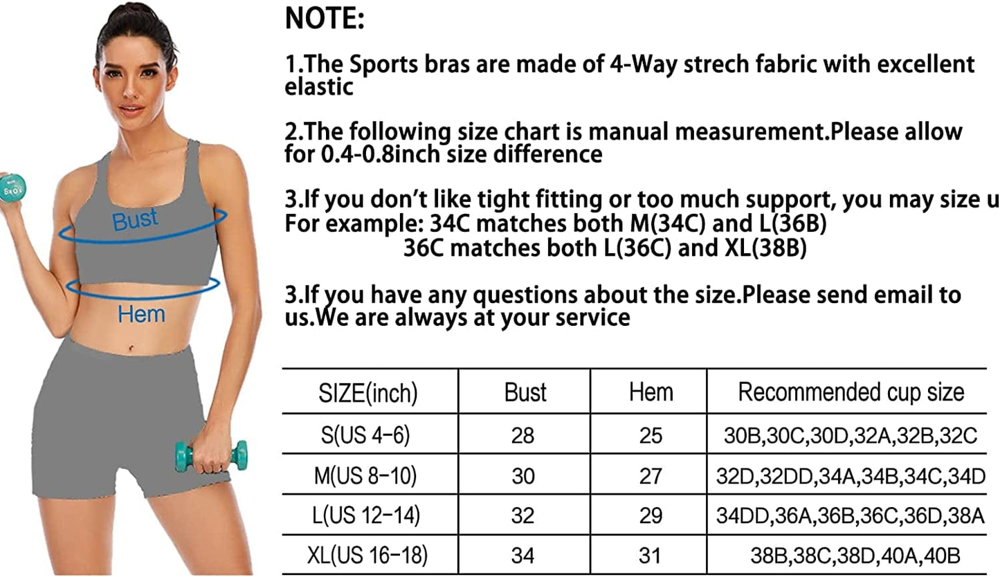 OUYISHANG Strappy Yoga Workout Sports Bras for Women Criss Cross Back Medium Support Running Bra with Removable Cups