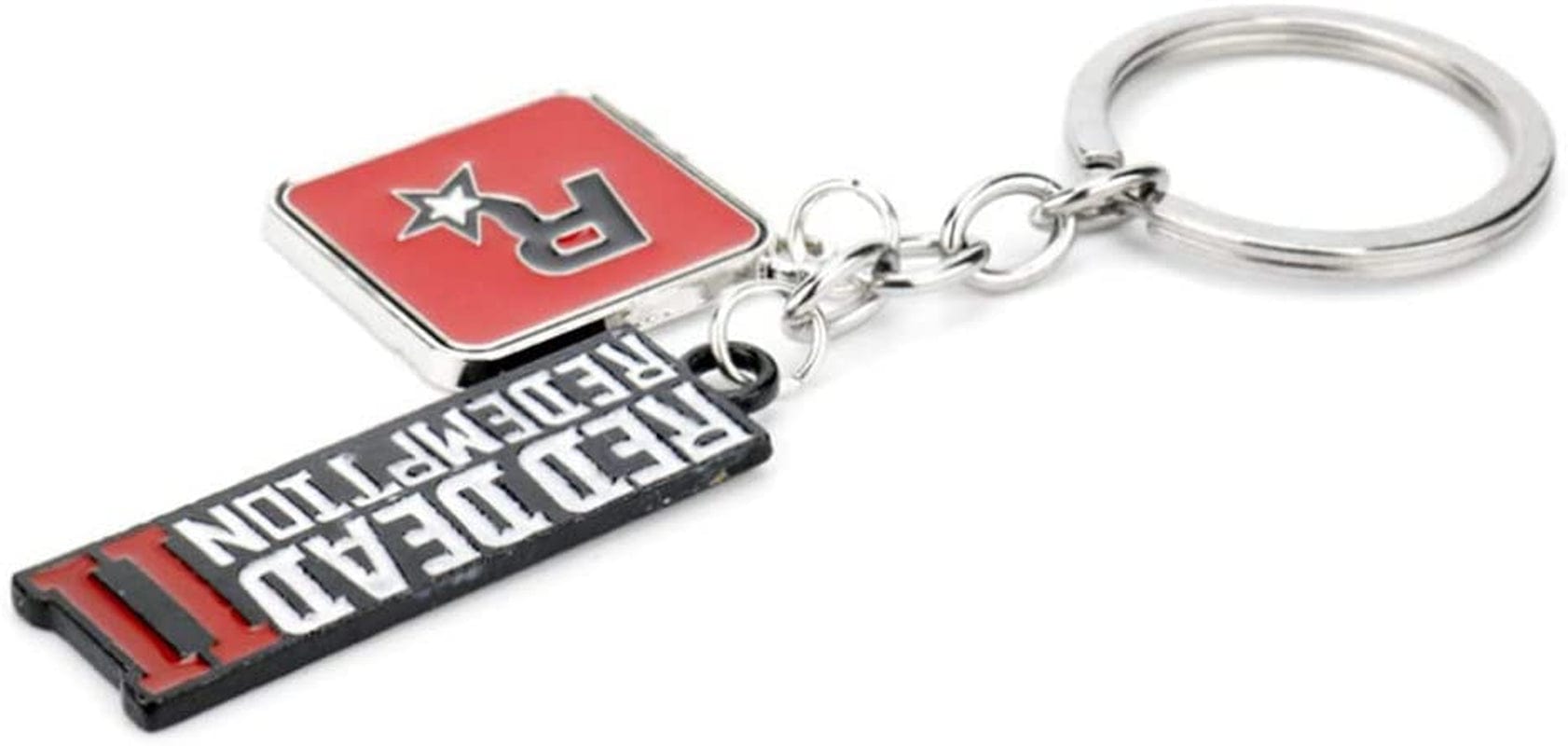 Pack of 2 the Walking Dead and Red Dead 2 Redemption Keychain Decorations Cool Keyring Pendant Charms Gifts for Boy Girl Best Friends/Collections … (Red Dead 2 Mark)