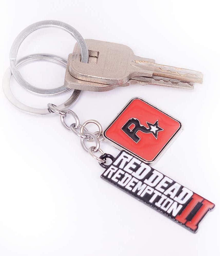 Pack of 2 the Walking Dead and Red Dead 2 Redemption Keychain Decorations Cool Keyring Pendant Charms Gifts for Boy Girl Best Friends/Collections … (Red Dead 2 Mark)