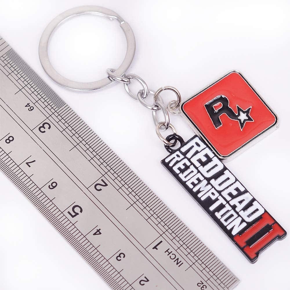 Pack of 2 the Walking Dead and Red Dead 2 Redemption Keychain Decorations Cool Keyring Pendant Charms Gifts for Boy Girl Best Friends/Collections … (Red Dead 2 Mark)