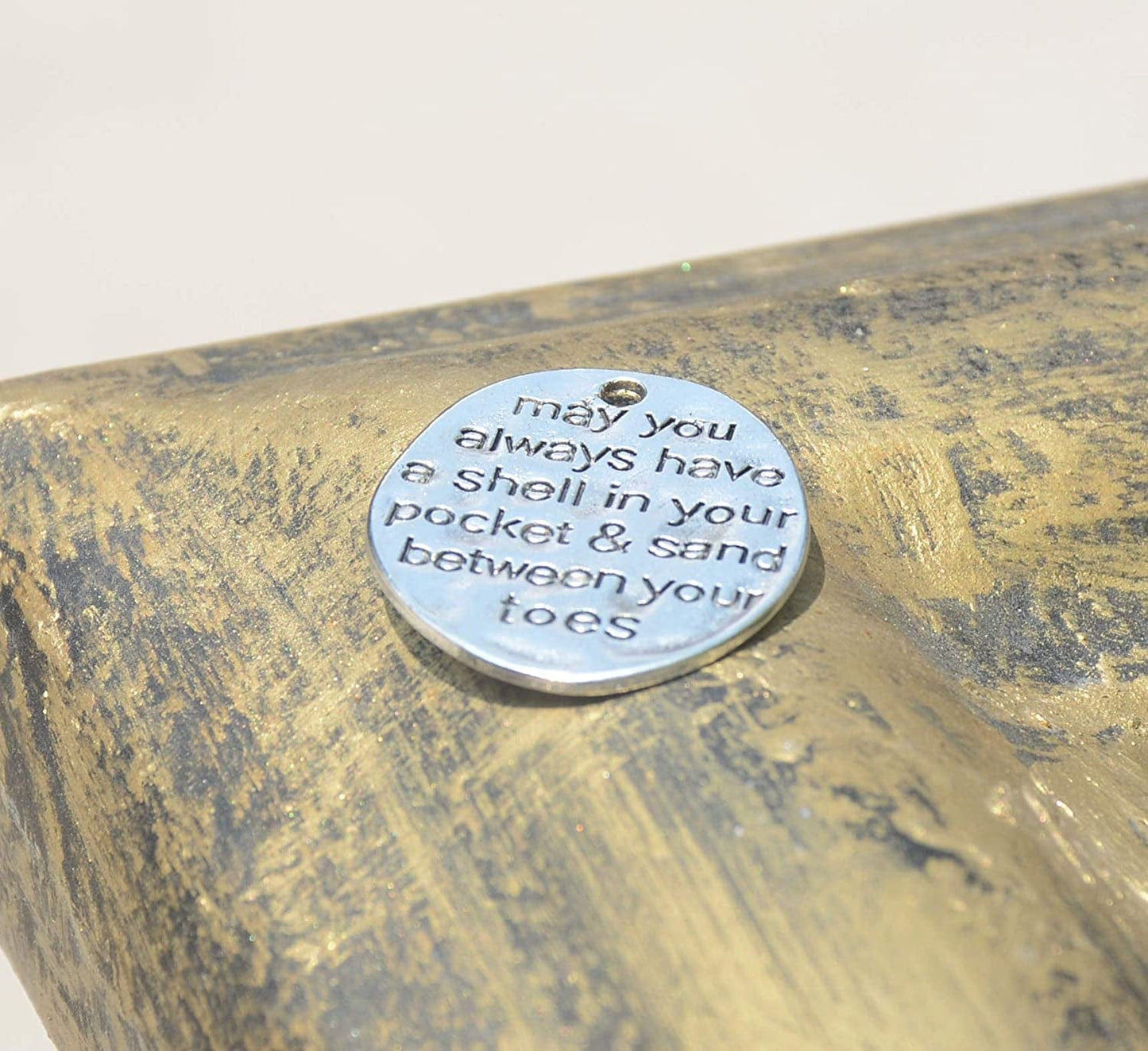 Pack of 20 Alloy ''May You Always Have a Shell in Your Pocket and Sand between Your Toes'' DIY Antique Charms Pendant for Making Bracelet and Necklace (20Pcs)