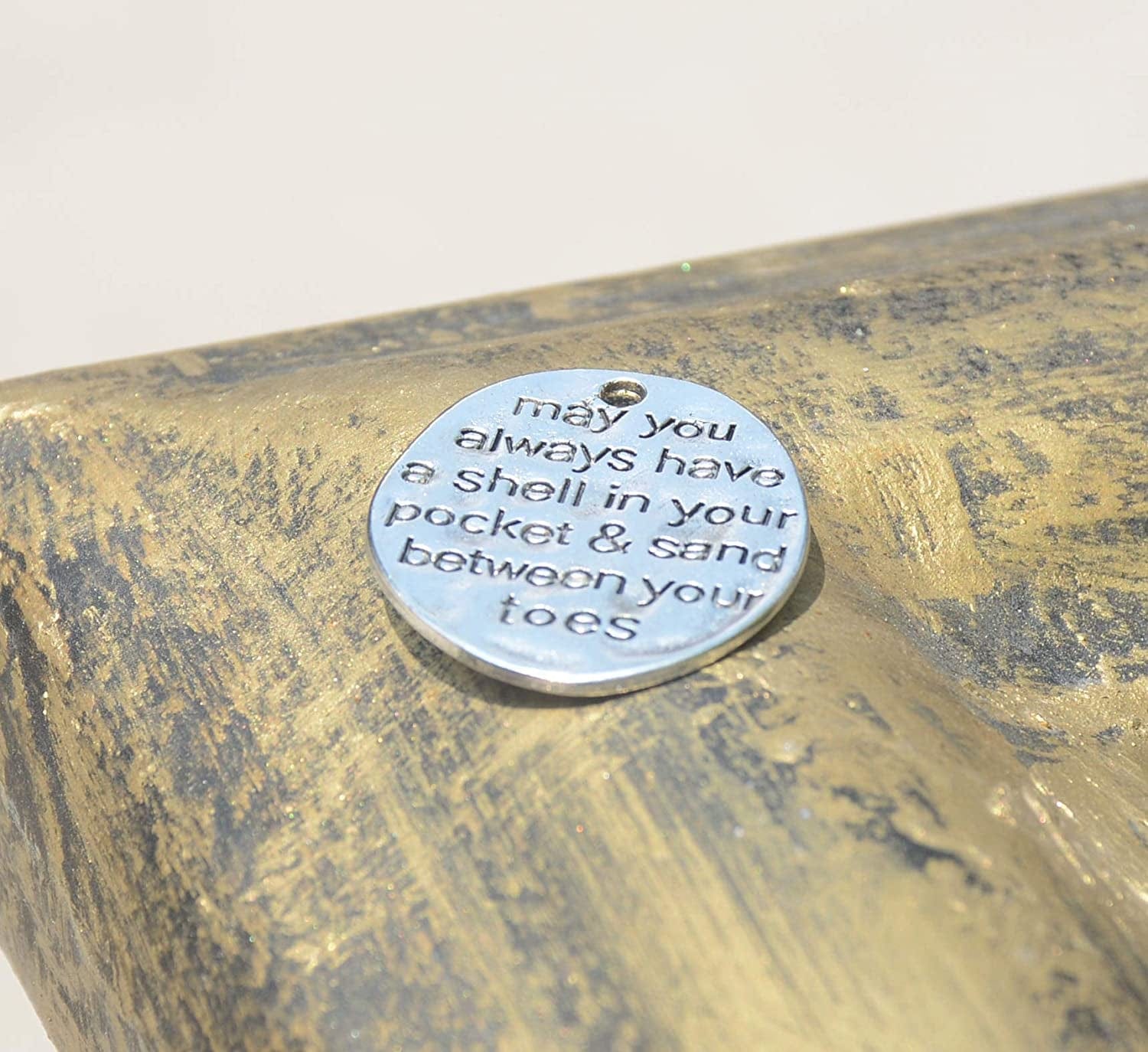 Pack of 20 Alloy ''May You Always Have a Shell in Your Pocket and Sand between Your Toes'' DIY Antique Charms Pendant for Making Bracelet and Necklace (20Pcs)