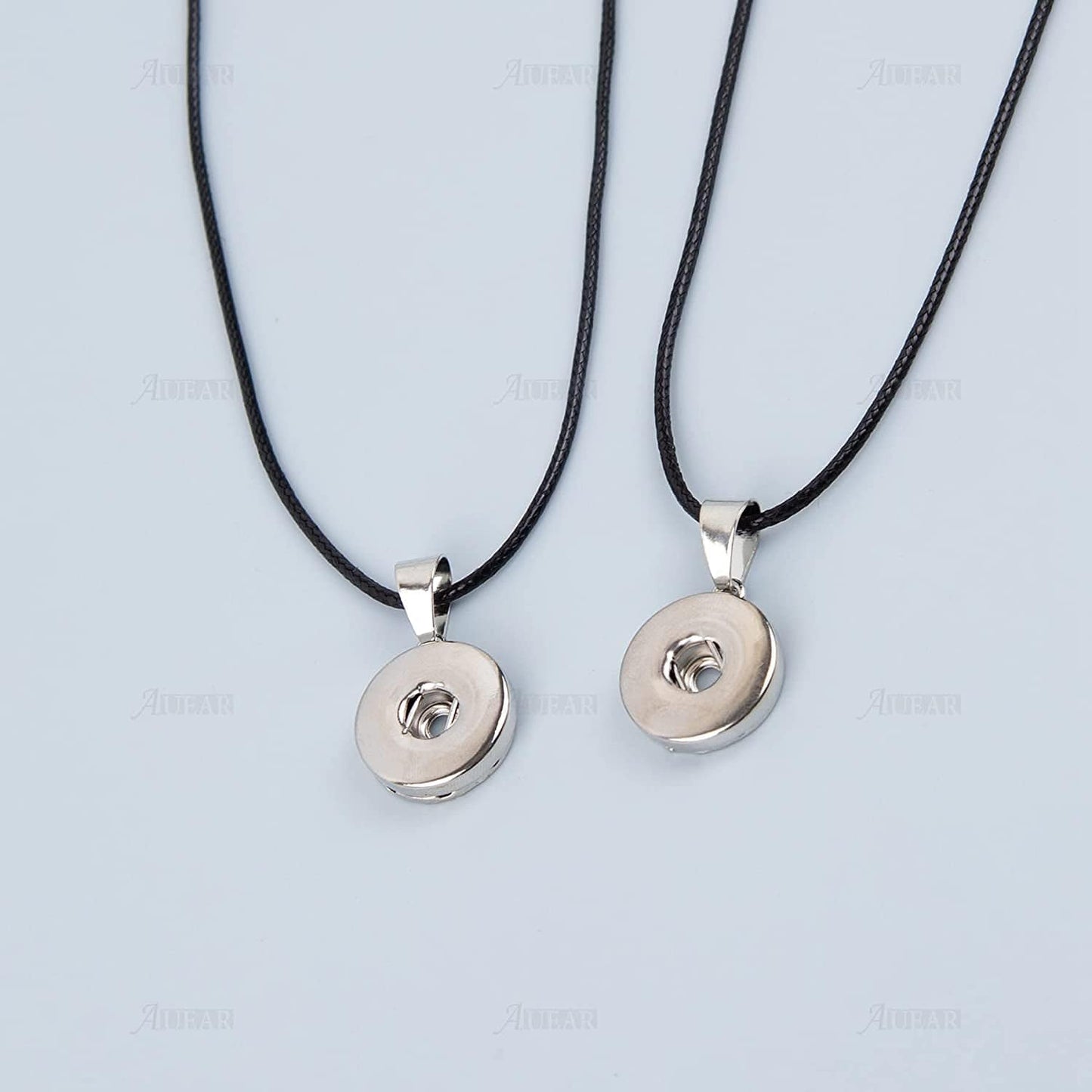 , Pack of 20 Hang Snap Base Pendant 18Mm for Interchangeable Snaps Charms Jewelry Making Silver