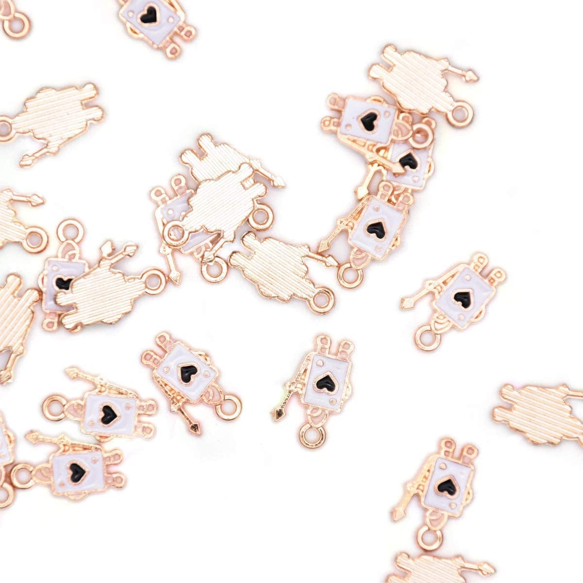 Pack of 80 Coconut Tree Enamel Charms Gold Plated Colored Pendants Hawaii Style Accessories for Necklace Bracelet Jewelry Making DIY Crafting VID302 Poker Black