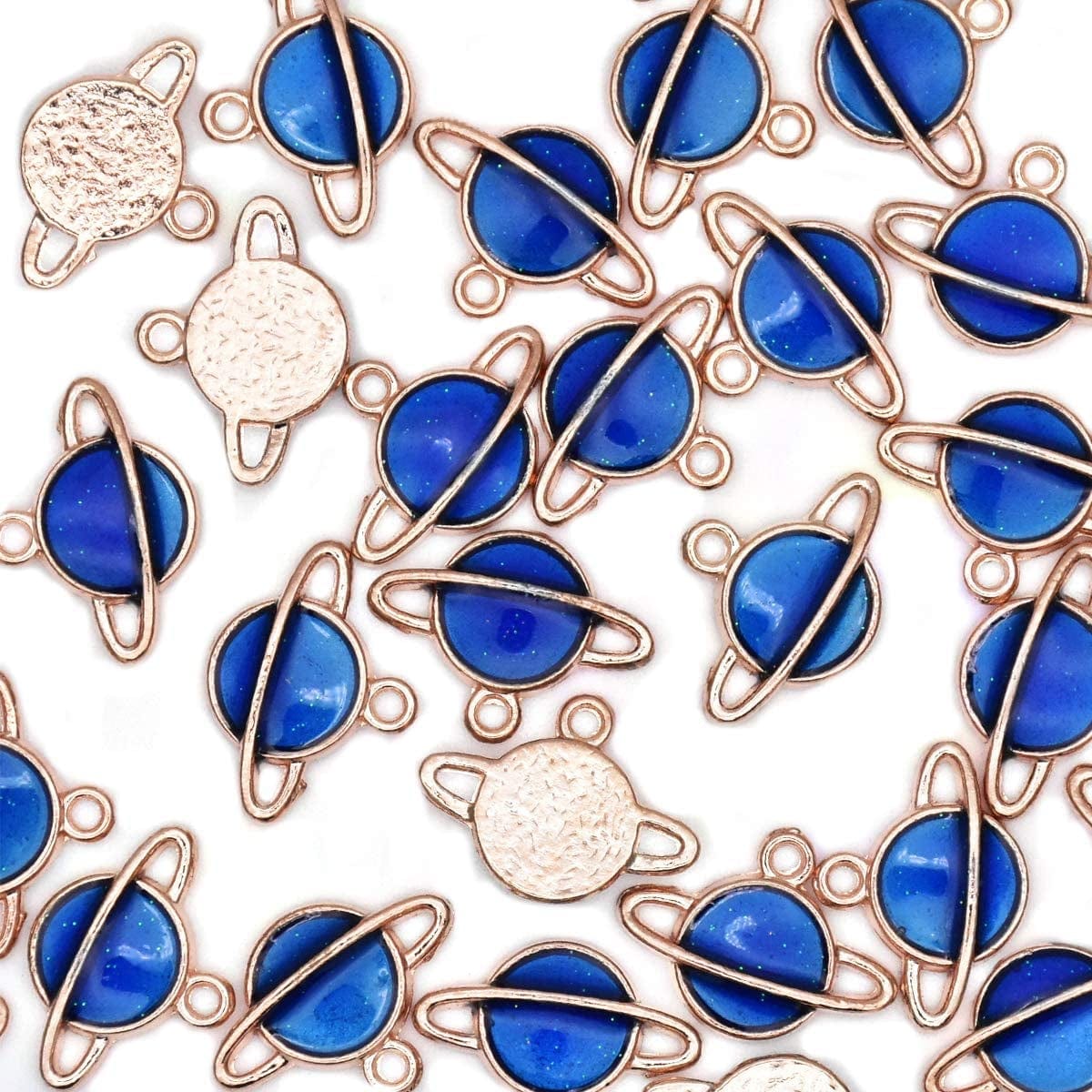 Pack of 80 Coconut Tree Enamel Charms Gold Plated Colored Pendants Hawaii Style Accessories for Necklace Bracelet Jewelry Making DIY Crafting VID328 Blue Planet Neptune