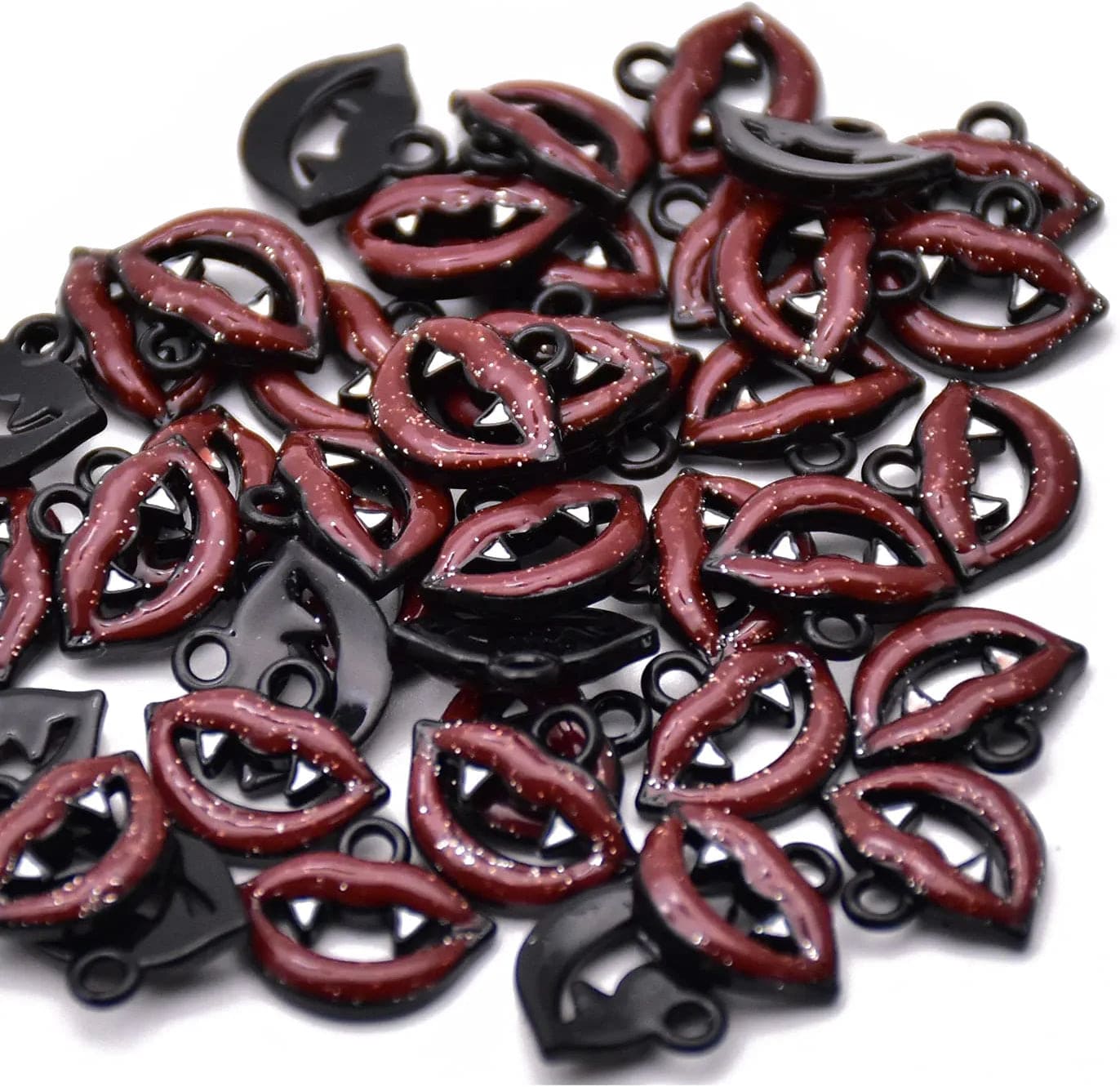 Pack of 80 Coconut Tree Enamel Charms Gold Plated Colored Pendants Hawaii Style Accessories for Necklace Bracelet Jewelry Making DIY Crafting VID349 Vampire