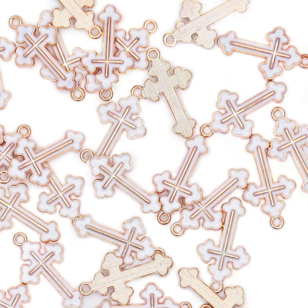 Pack of 80 Coconut Tree Enamel Charms Gold Plated Colored Pendants Hawaii Style Accessories for Necklace Bracelet Jewelry Making DIY Crafting VID324 Pure Cross