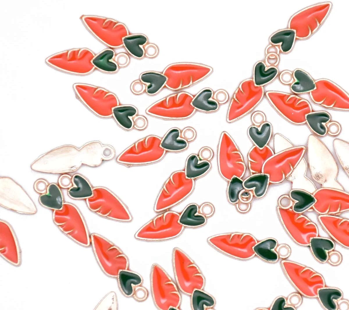 Pack of 80 Coconut Tree Enamel Charms Gold Plated Colored Pendants Hawaii Style Accessories for Necklace Bracelet Jewelry Making DIY Crafting VID314 Carrot