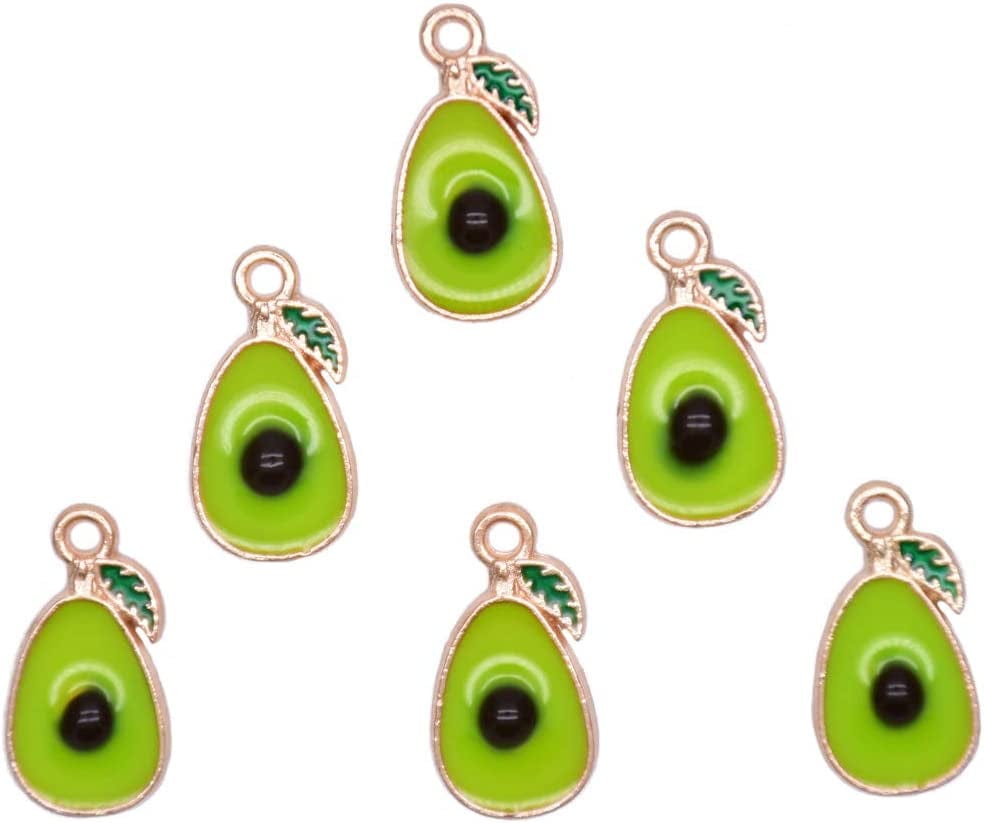 Pack of 80 Coconut Tree Enamel Charms Gold Plated Colored Pendants Hawaii Style Accessories for Necklace Bracelet Jewelry Making DIY Crafting VID340 Avocado