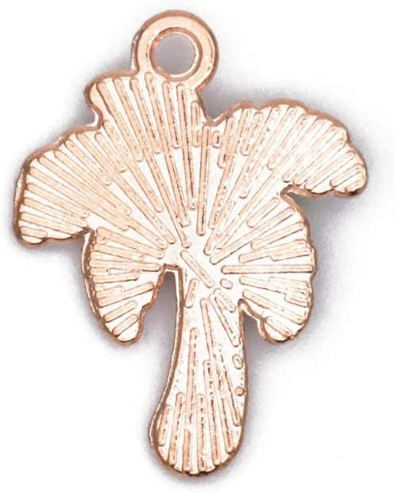 Pack of 80 Coconut Tree Enamel Charms Gold Plated Colored Pendants Hawaii Style Accessories for Necklace Bracelet Jewelry Making DIY Crafting