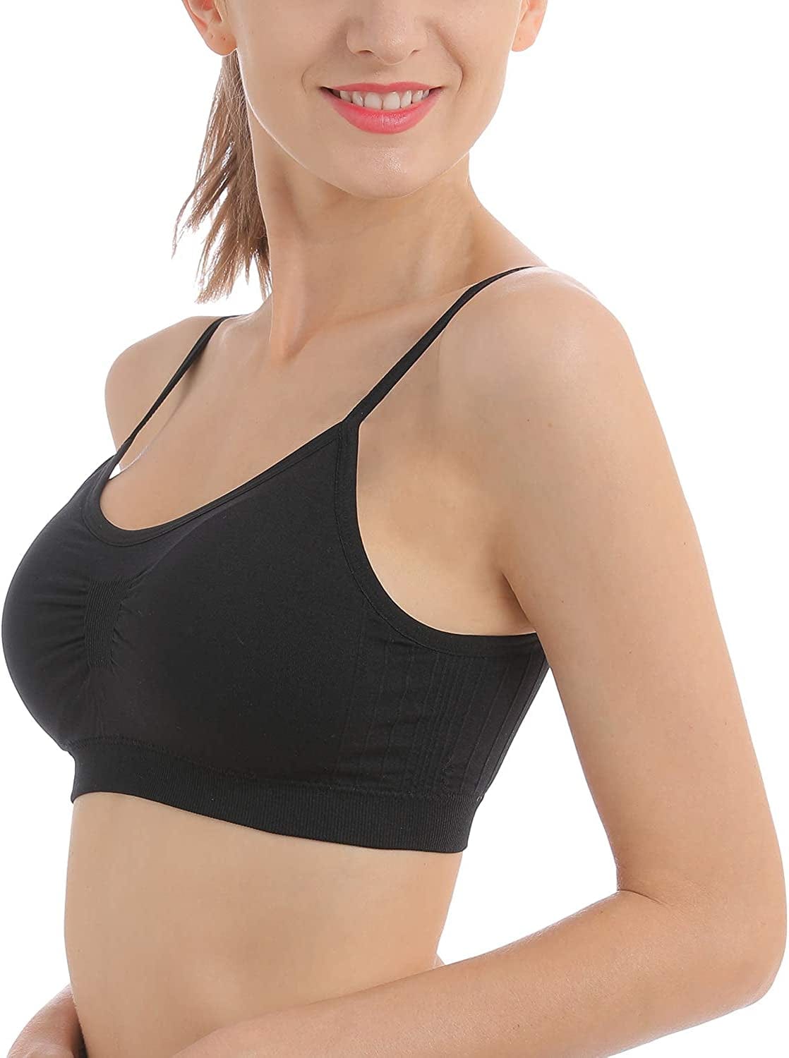 Padded Bralettes for Women Seamless Strappy Sports Bra Comfortable Mini Yoga Camisole Bras