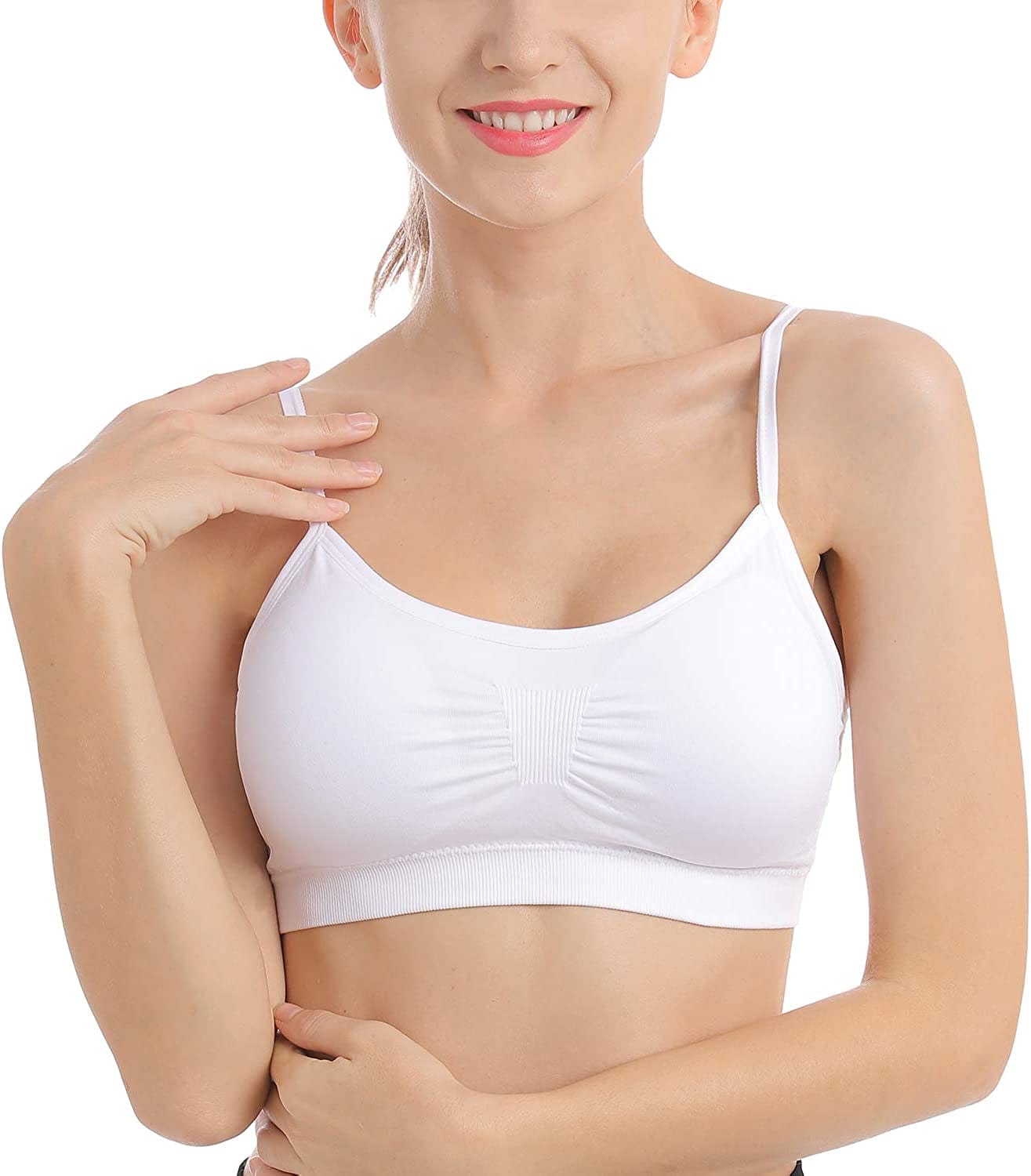 Padded Bralettes for Women Seamless Strappy Sports Bra Comfortable Mini Yoga Camisole Bras