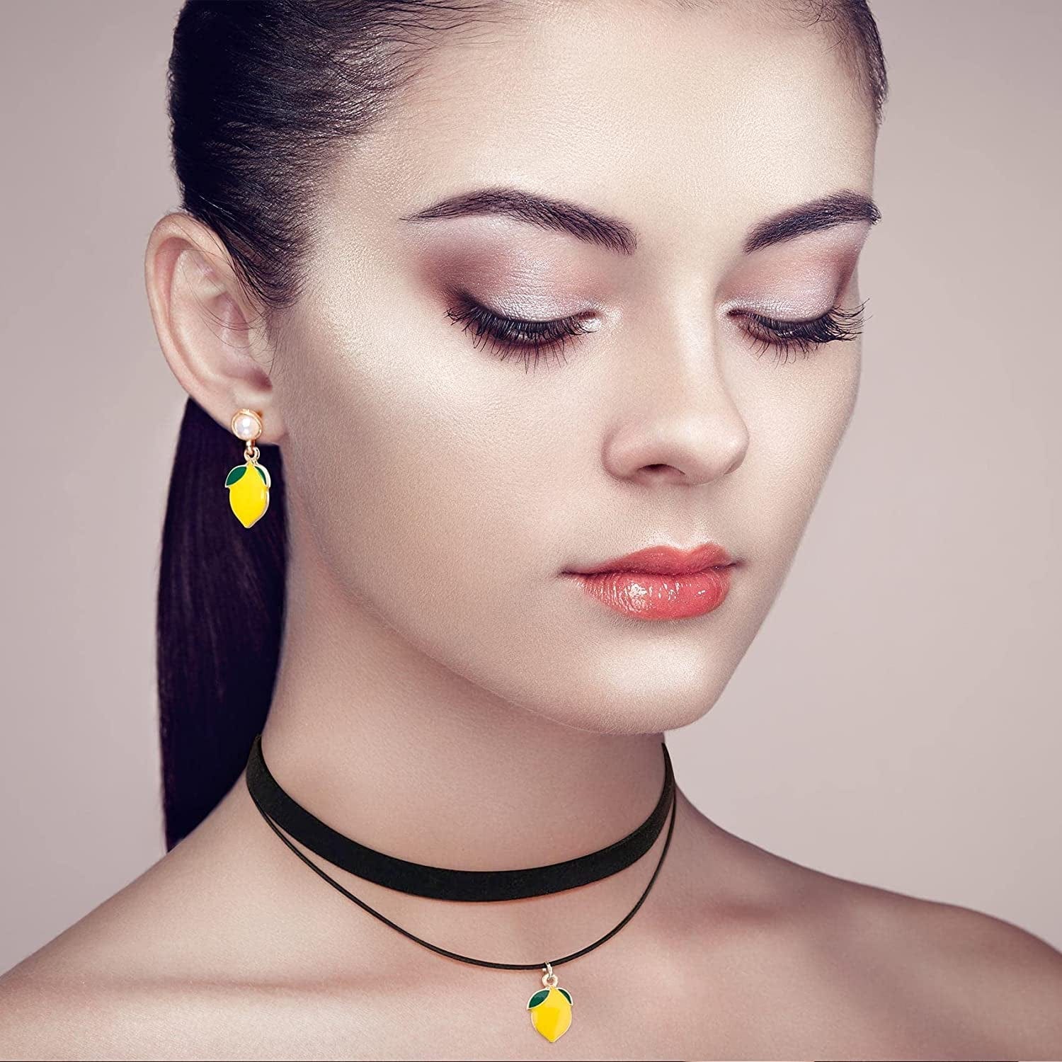 PAGOW 35Pcs Yellow Lemon Enamel Charm, Fruit Charm Gold Plated Pendants for Jewelry Making Findings DIY Necklace Bracelet Craft Art Accessories