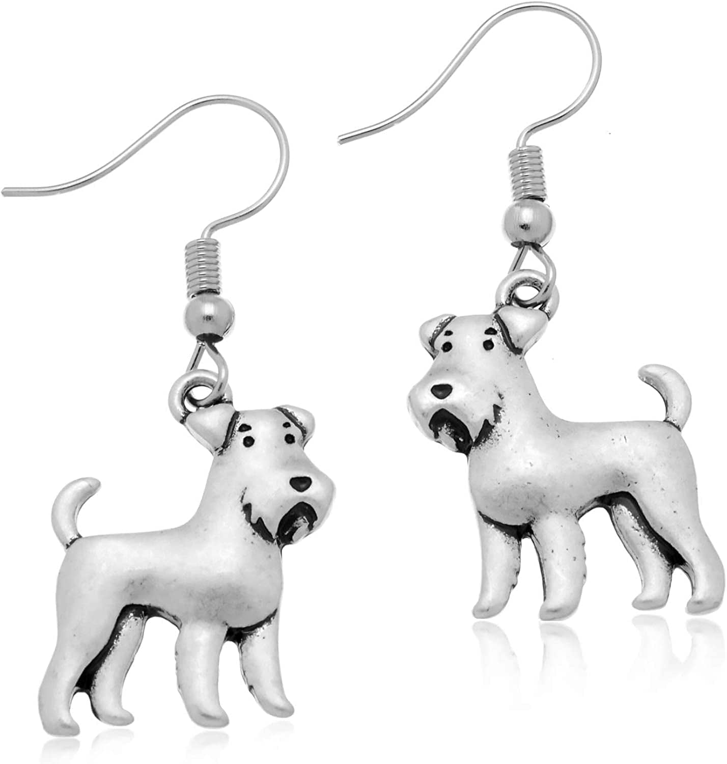 Pammyj Dog Jewelry - Girls and Womens Drop Earrings Schnauzer