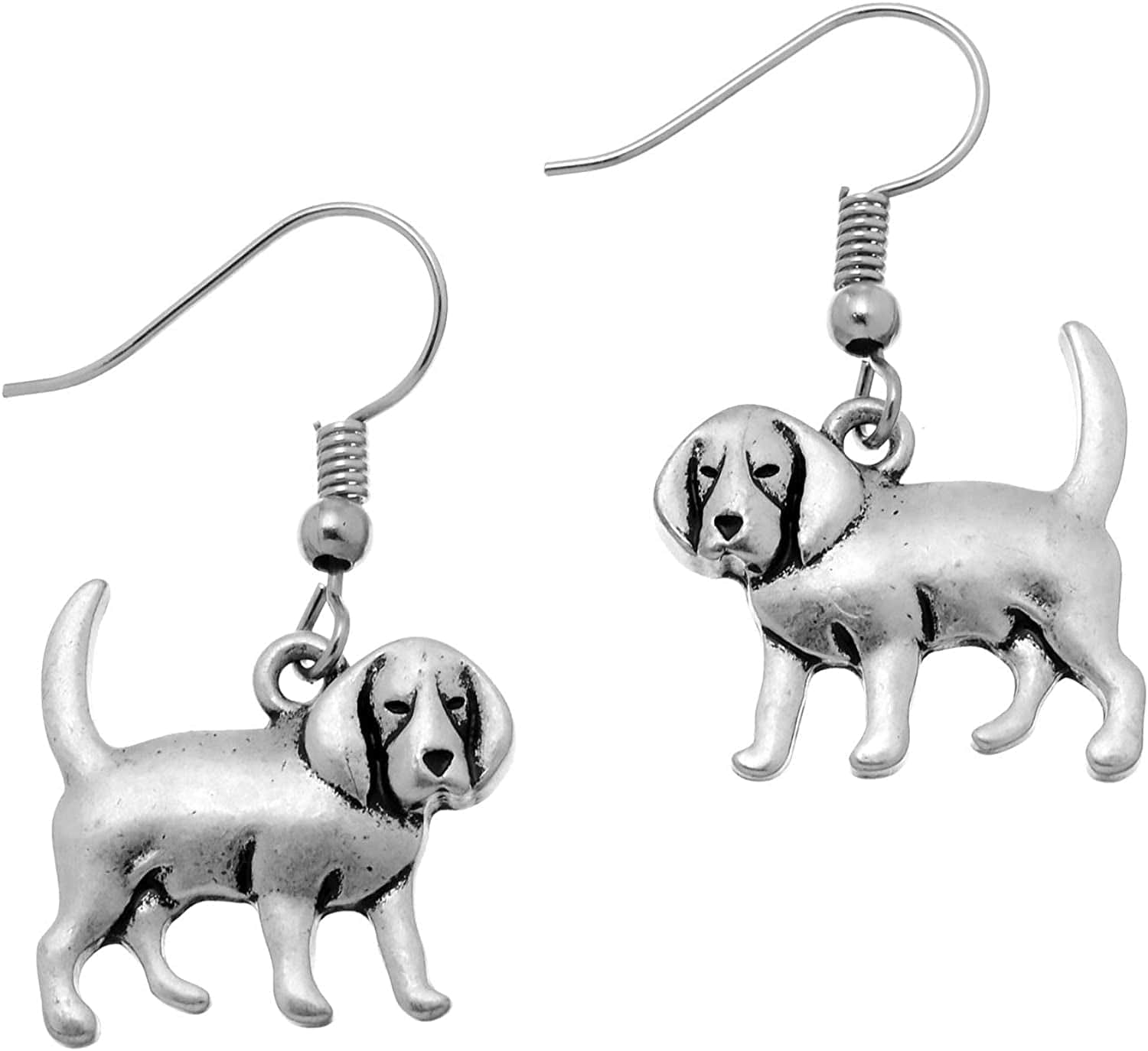 Pammyj Dog Jewelry - Girls and Womens Drop Earrings Beagle