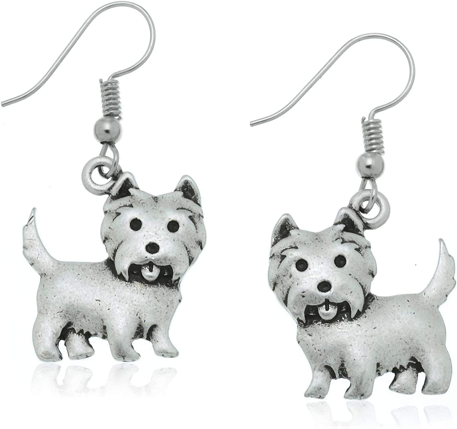 Pammyj Dog Jewelry - Girls and Womens Drop Earrings Terrier