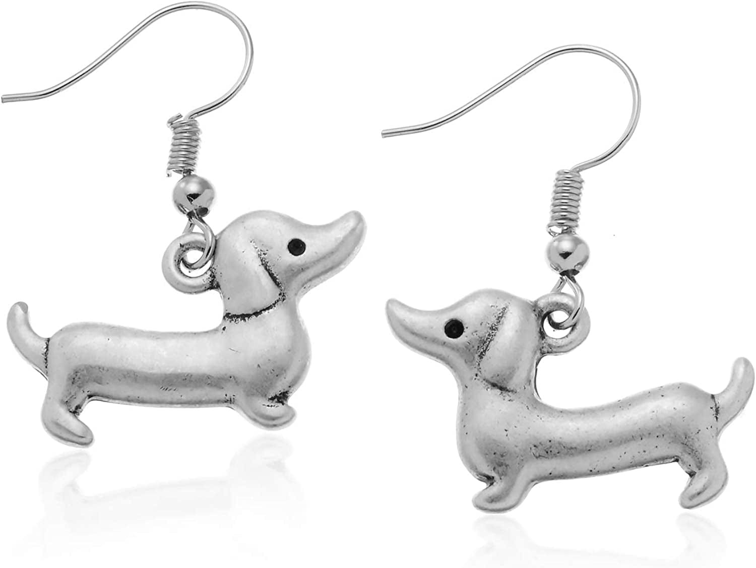 Pammyj Dog Jewelry - Girls and Womens Drop Earrings Dachshund
