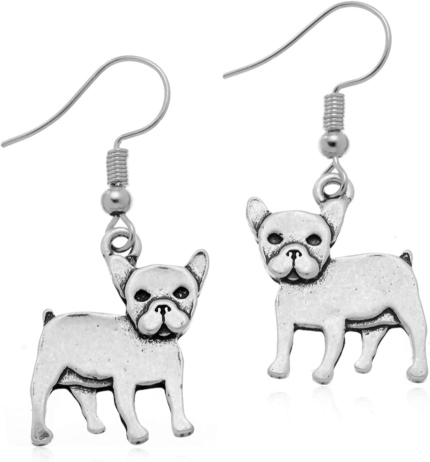 Pammyj Dog Jewelry - Girls and Womens Drop Earrings French Bulldog