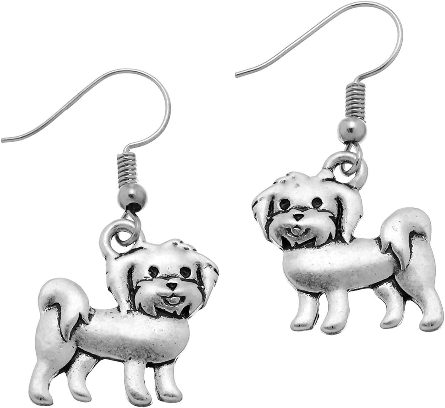 Pammyj Dog Jewelry - Girls and Womens Drop Earrings Maltese
