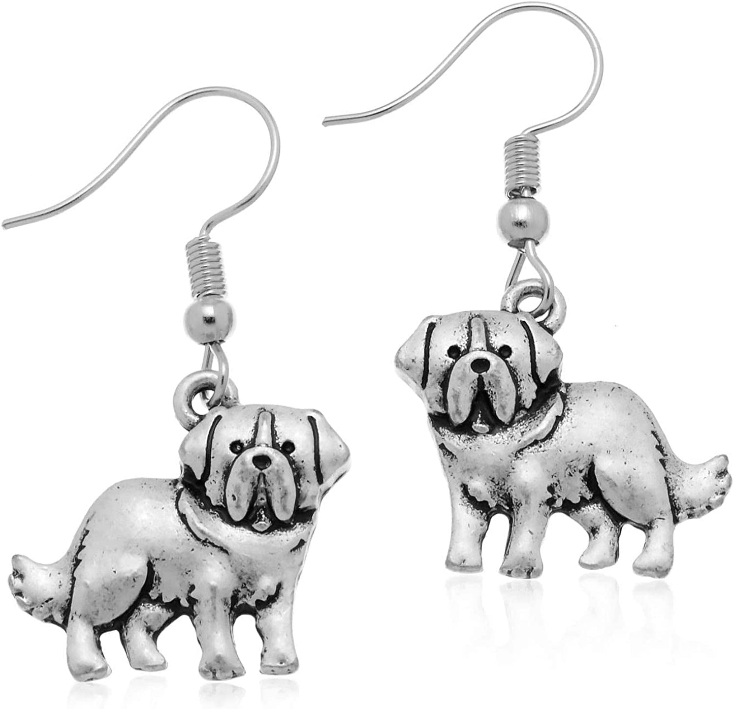 Pammyj Dog Jewelry - Girls and Womens Drop Earrings Saint Bernard