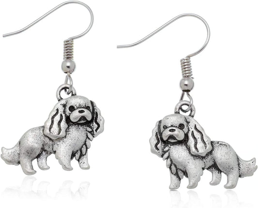Pammyj Dog Jewelry - Girls and Womens Drop Earrings Spaniel