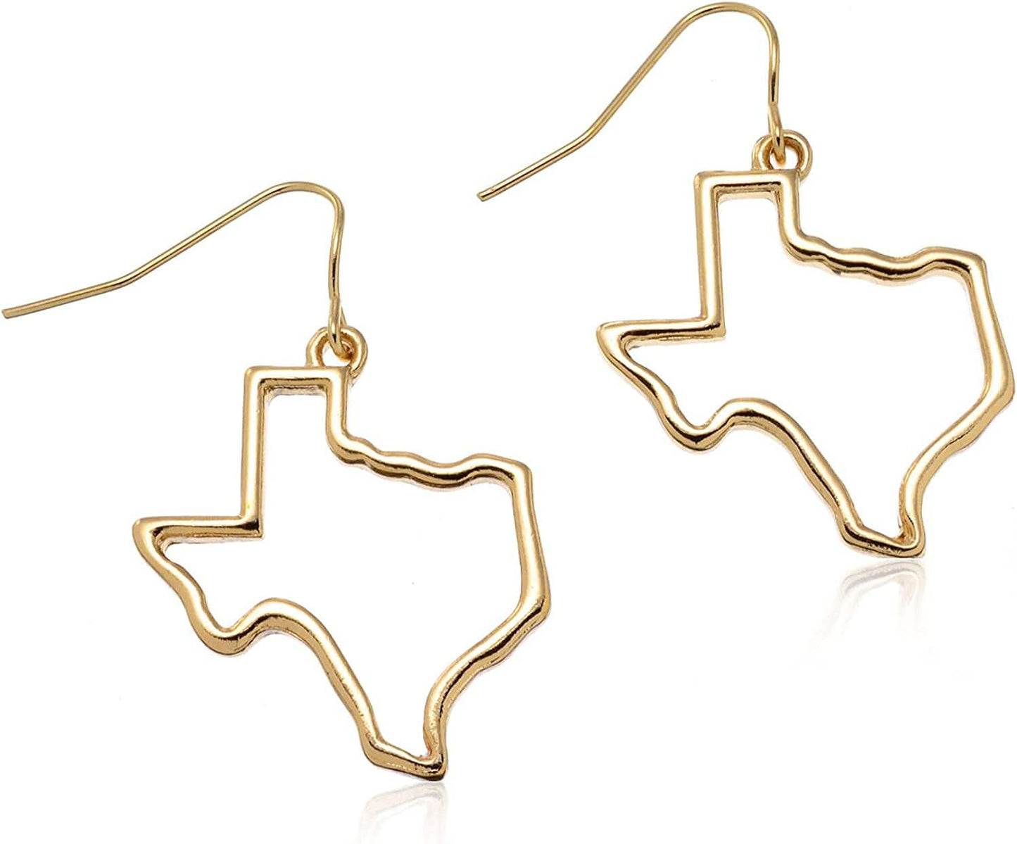 Pammyj State of Texas Dangle Earrings GoldTone