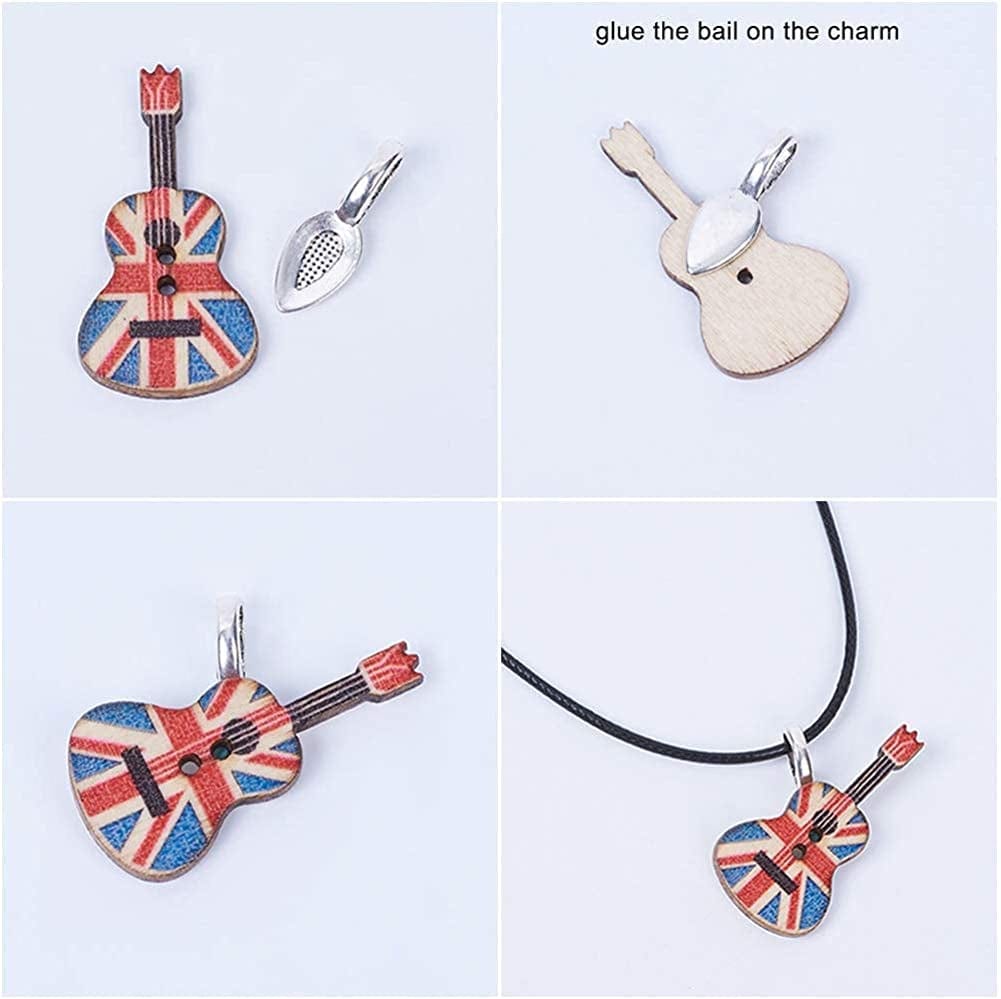 Pandahall Alloy Antique Glue-On Flat Pad Bails Pad Pendant Bails Cabochon Setting Jewelry Findings