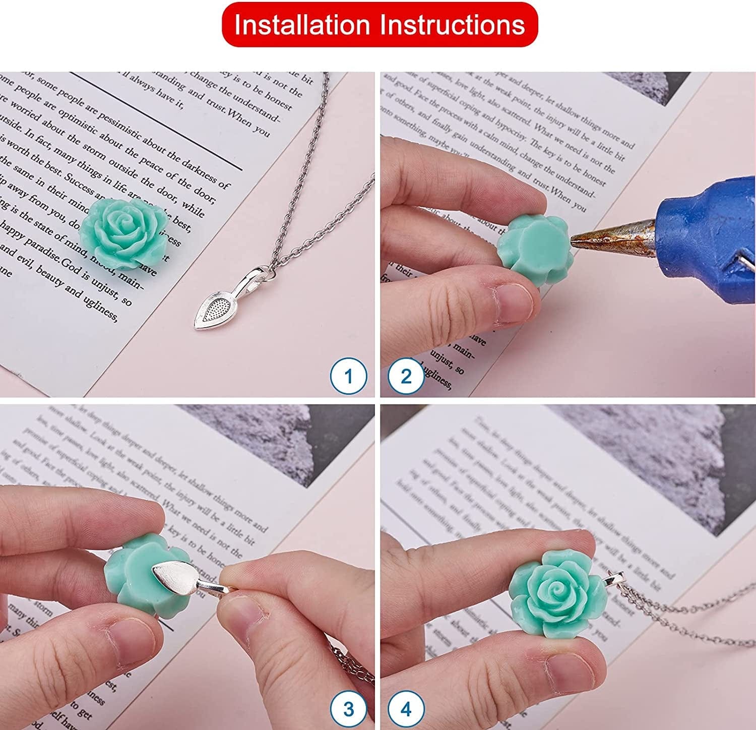 Pandahall Alloy Antique Glue-On Flat Pad Bails Pad Pendant Bails Cabochon Setting Jewelry Findings