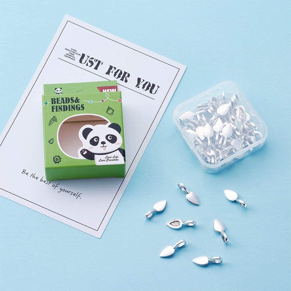Pandahall Alloy Antique Glue-On Flat Pad Bails Pad Pendant Bails Cabochon Setting Jewelry Findings