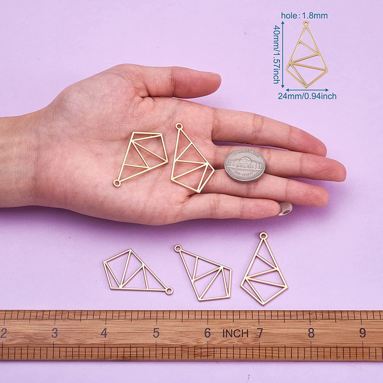 Pandahall Open Back Bezel Charms Epoxy Resin Pressed Flower Blank Hollow Pendant