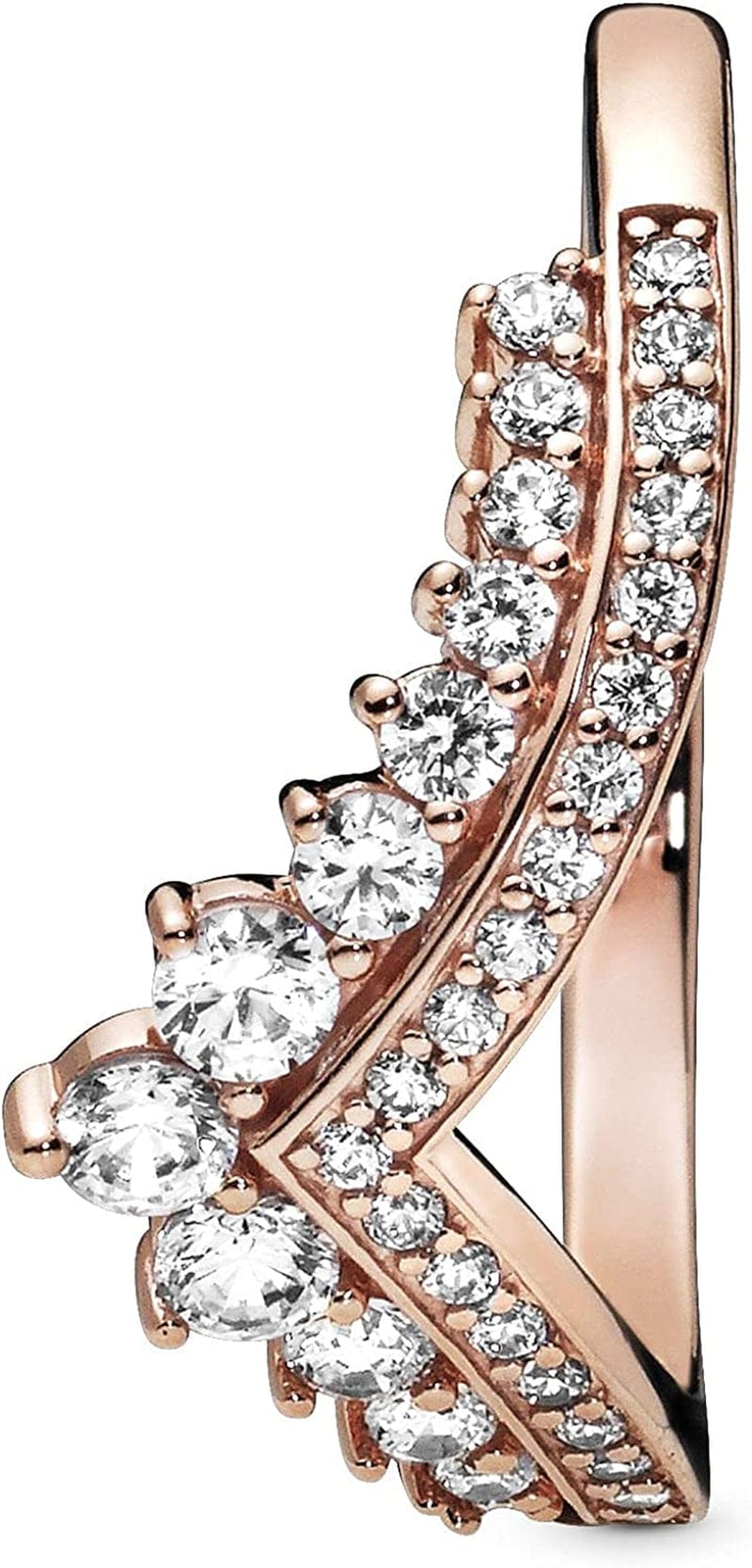 Pandora Jewelry - Princess Sparkling Wishbone Cubic Zirconia Ring - Gift for Her - Pandora Rose
