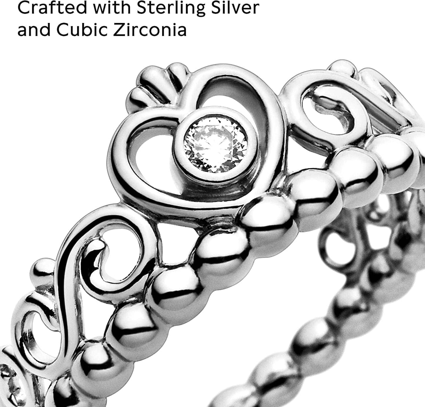 Pandora Jewelry - Princess Tiara Crown Cubic Zirconia Ring - Gift for Her - Sterling Silver