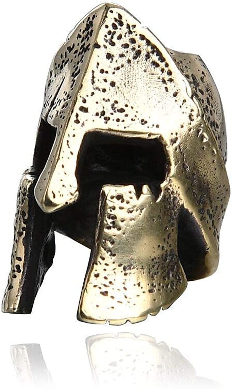 Paracord Bead Hand-Casted Corinthian / Spartan Helmet Brass Charms EDC Accessories for Pendant Buckle,Keychain Pendant,Knife Lanyard,Zipper Pull Yellow