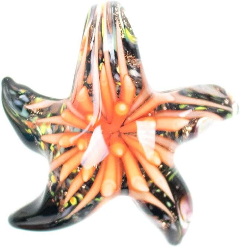 Paracord Planet Glass Starfish Pendants Available in Various and Unique Colors (Blue"Osiris") Orange "Sun Coral"