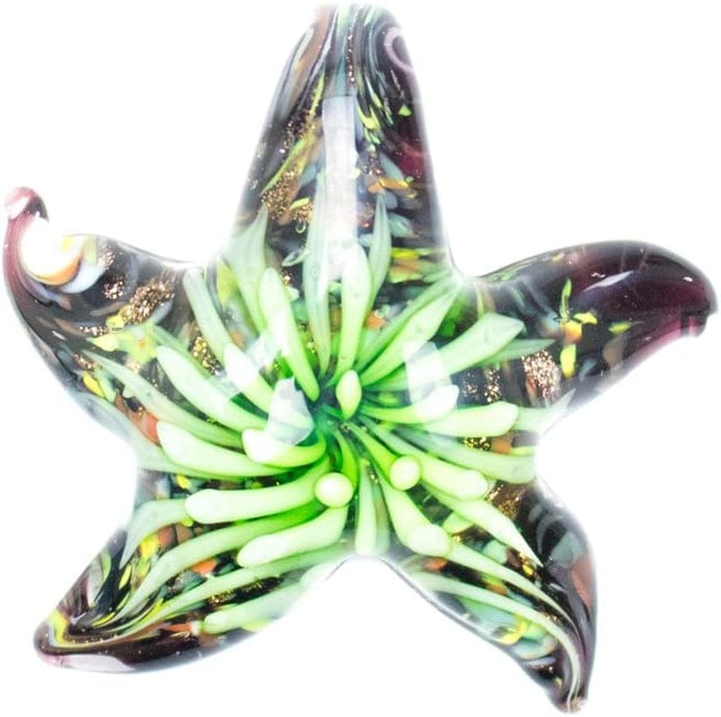 Paracord Planet Glass Starfish Pendants Available in Various and Unique Colors (Blue"Osiris") Lime Green "Kelp"