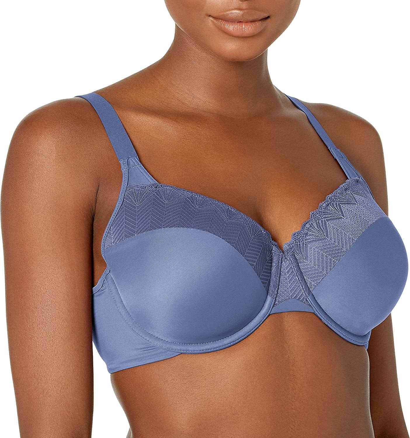 Passion for Comfort Underwire Bra with Full-Coverage, Light Lift Back Smoothing Shapewear Bra for Everyday Wear Chateau Blue / 38C