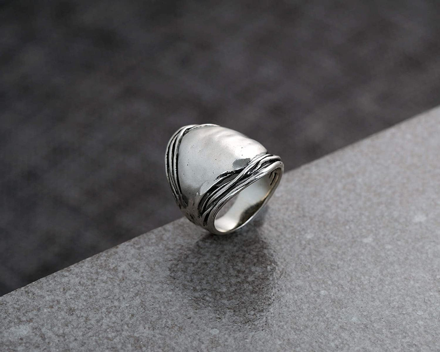 Paz Creations .925 Sterling Silver Hammered Dome Ring