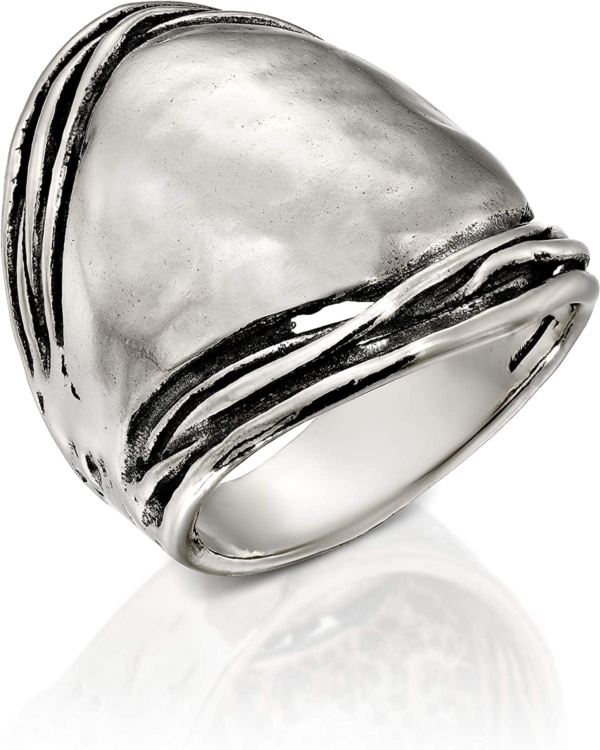Paz Creations .925 Sterling Silver Hammered Dome Ring 5
