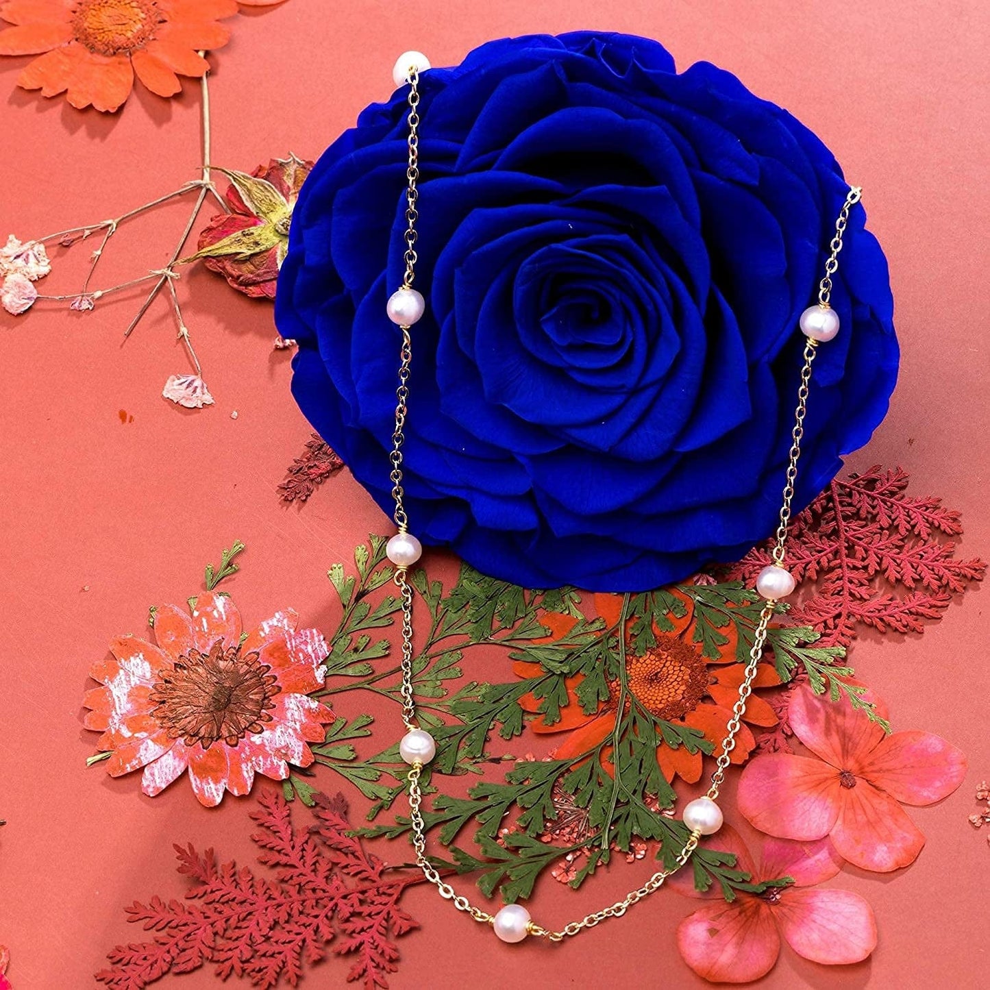 Pearl Choker Dainty Adjustable Necklace 18K Gold Plated Cultured Barque Pearl Tiny Chain Delicate Mother'S Valentine Jewelry for Women Girls